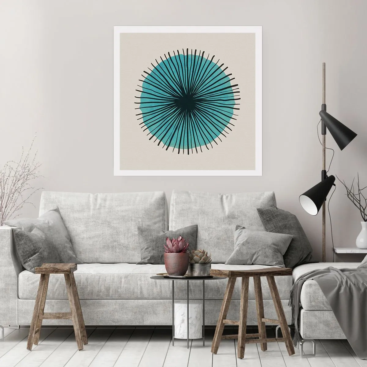Poster - Radiant pe albastru - 30x30 cm