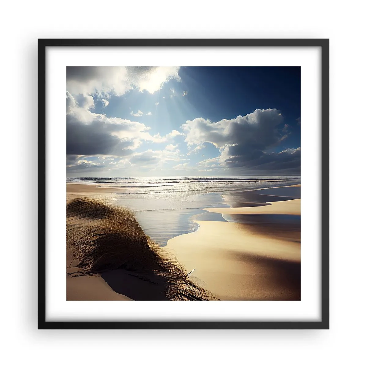 Poster în ramă neagră - Plajă sălbatică - 50x50 cm