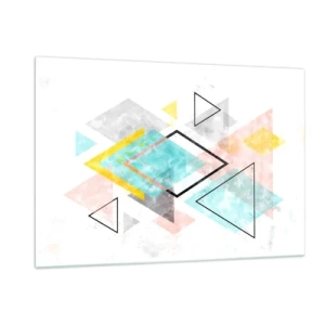 Tablou pe sticlă - Joc geometric - 120x80 cm