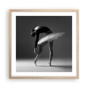 Poster în ramă de stejar deschis - Bella balerina - 50x50 cm