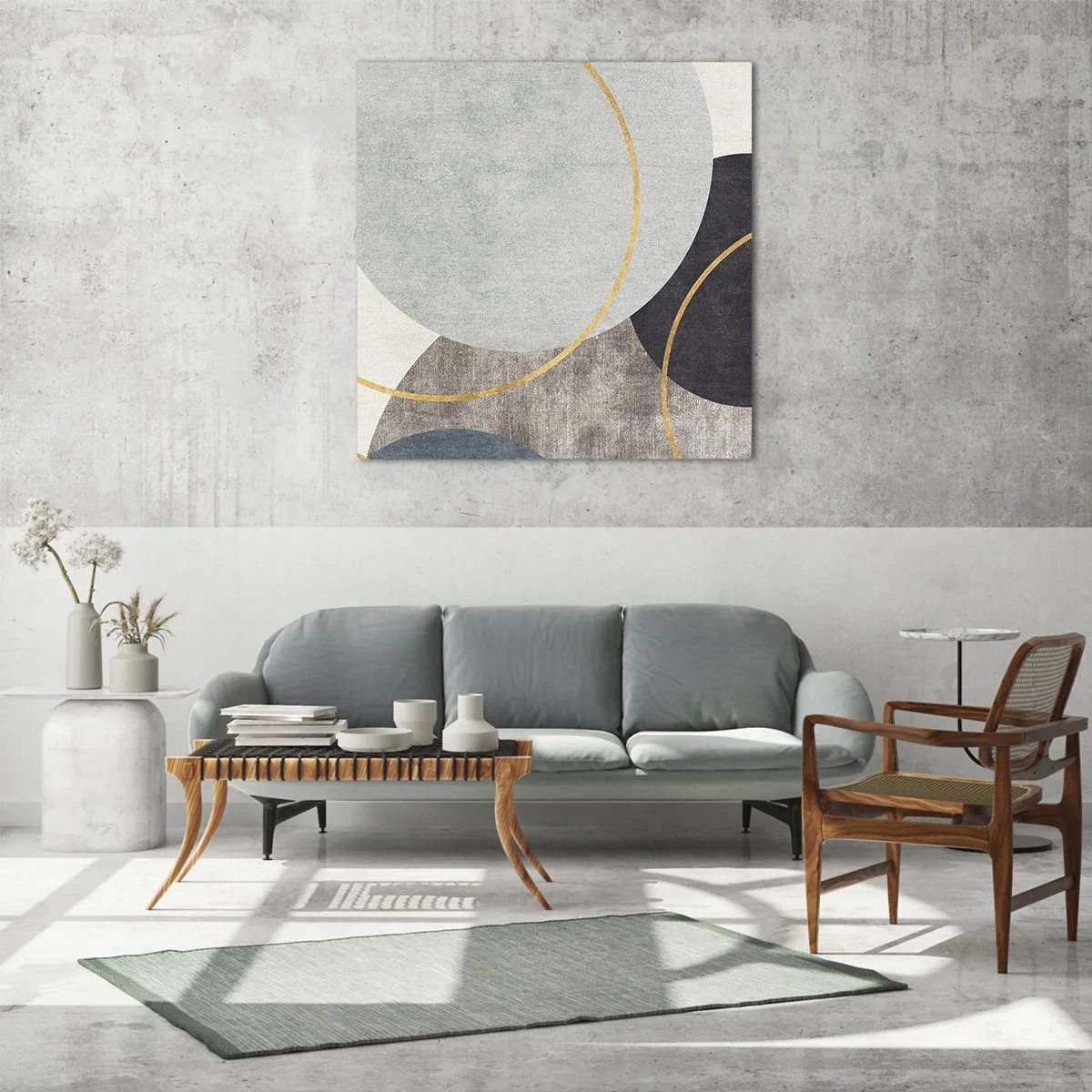 Tablou pe sticlă - Roată cu roată - 50x50 cm