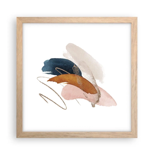 Poster în ramă de stejar deschis - Compoziție înaripată - 30x30 cm