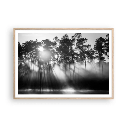 Poster în ramă de stejar deschis - Soare de neoprit - 100x70 cm