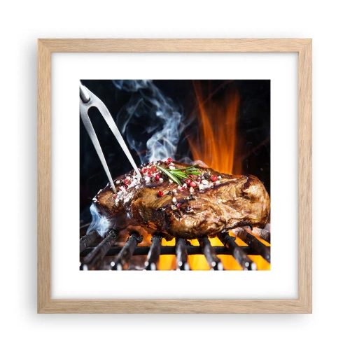 Poster în ramă de stejar deschis - Suculente și parfumate - 30x30 cm