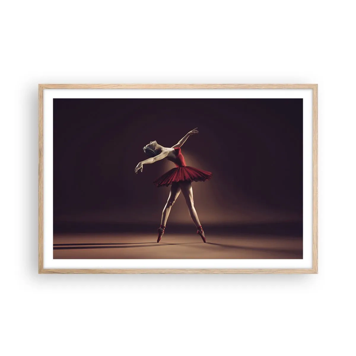 Poster în ramă de stejar deschis - Prima balerină - 91x61 cm