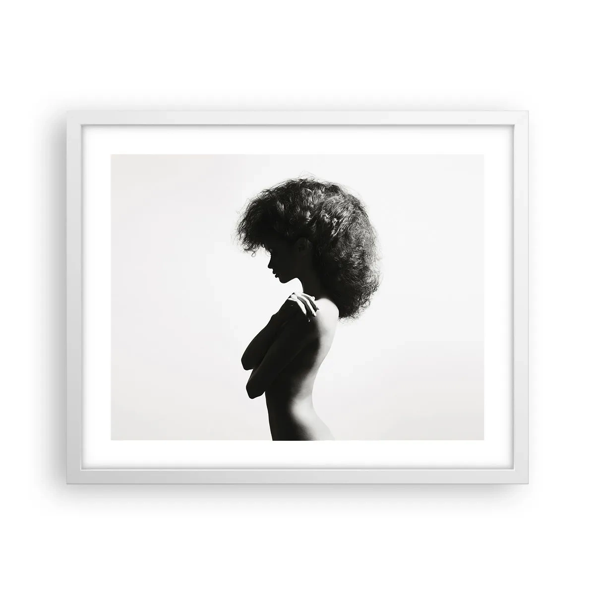 Poster în ramă albă - Ca o floare pe o tulpină subțire - 50x40 cm