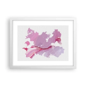 Poster în ramă albă - Harta unei lumi roz - 40x30 cm