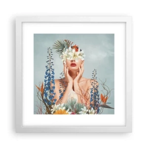 Poster în ramă albă - Femeia floare - 30x30 cm