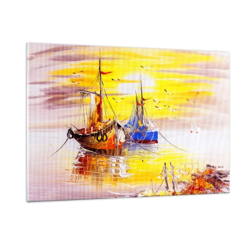 Tablou pe sticlă - O binemeritată odihnă în port - 120x80 cm