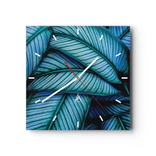 Ceas de perete - Ceas pe sticlă - Linii de viață - 40x40 cm