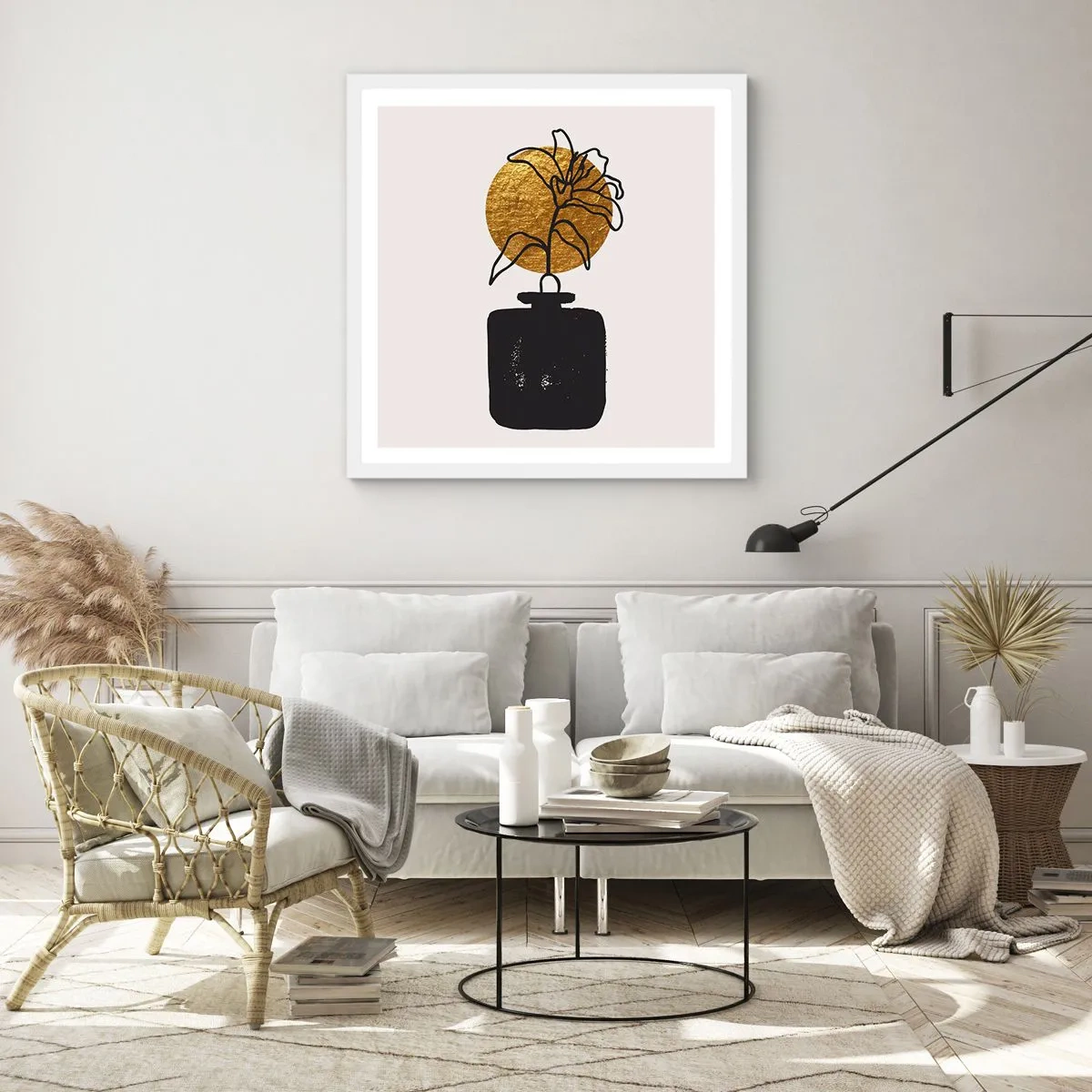 Poster în ramă albă - Cât cântărește aurul? - 60x60 cm