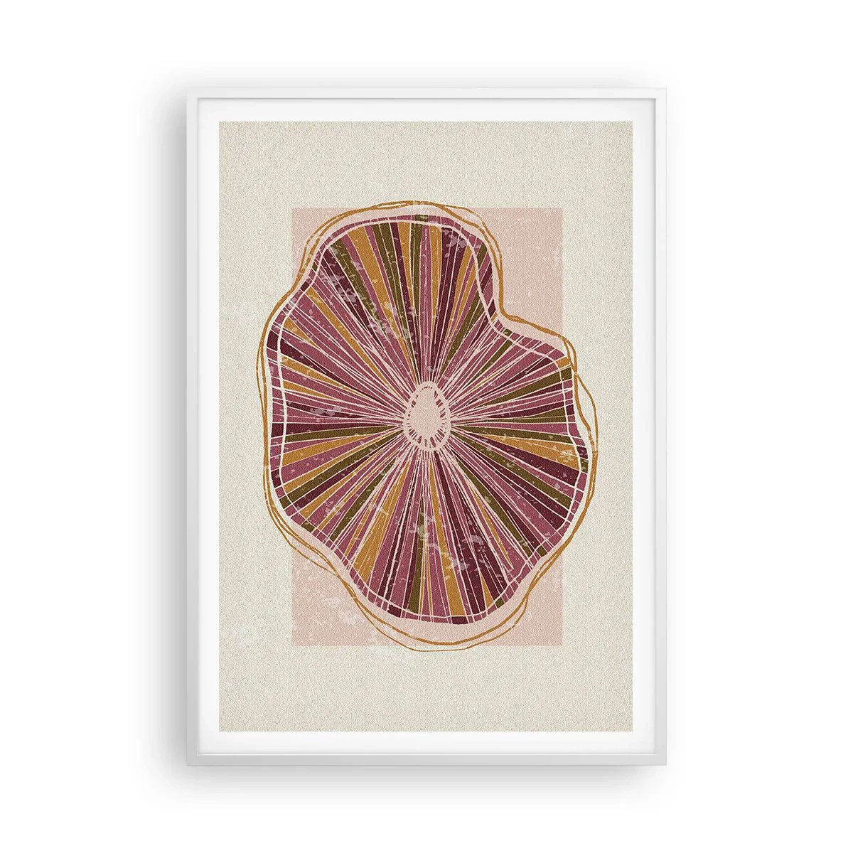 Poster în ramă albă - Abstracția radială - 70x100 cm