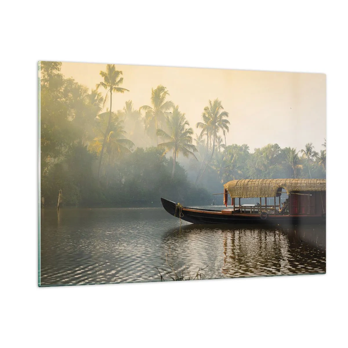 Tablou pe sticlă - Casă pe râu - 120x80 cm