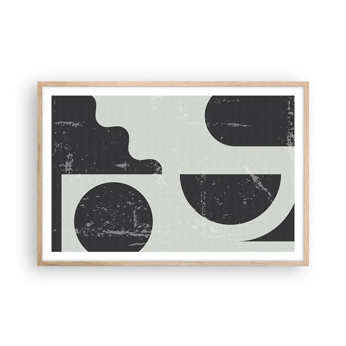 Poster în ramă de stejar deschis - Compoziție deasupra și dedesubt - 91x61 cm