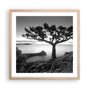 Poster în ramă de stejar deschis - Liniște până la orizont - 50x50 cm