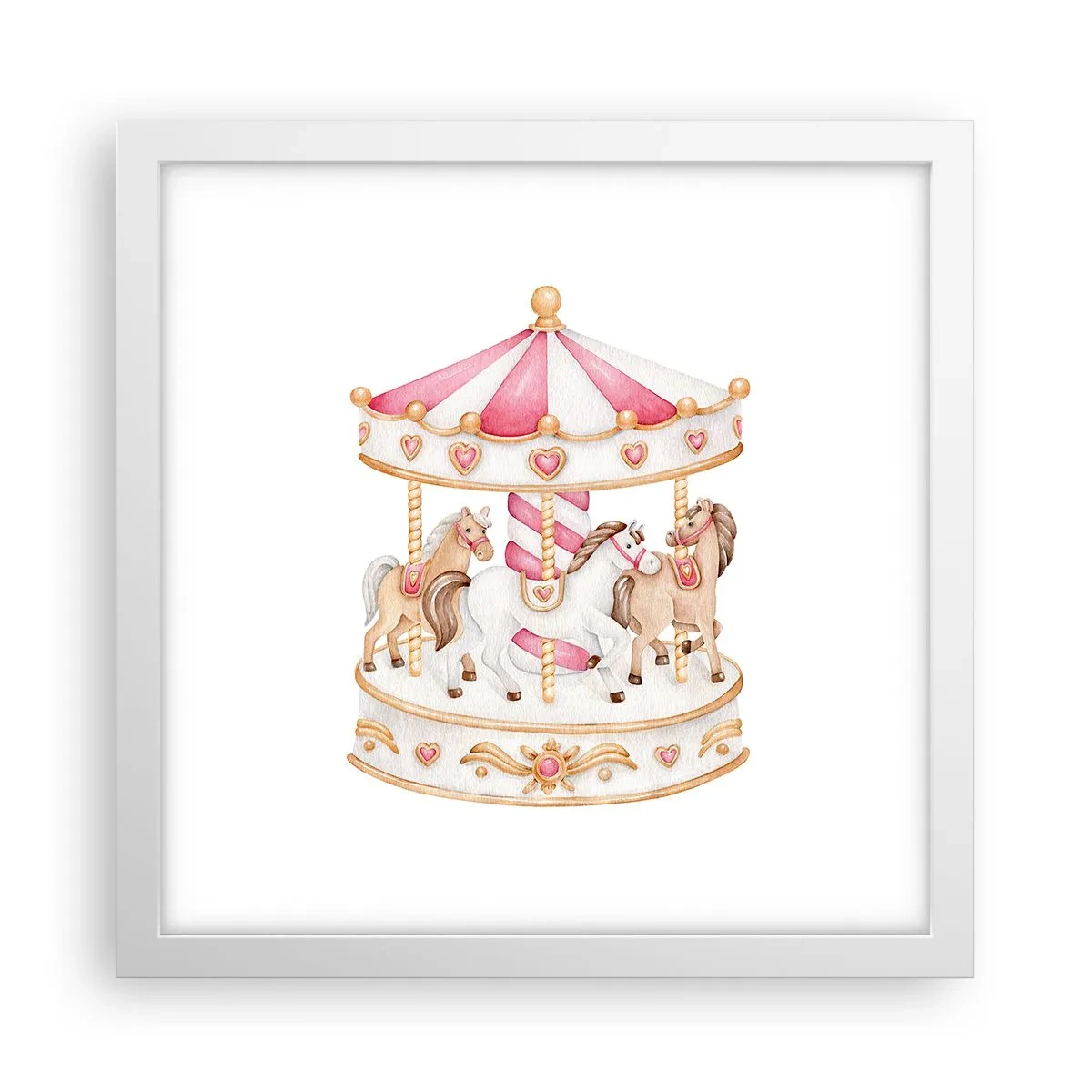 Poster în ramă albă - Lumea dulce a copilăriei - 30x30 cm