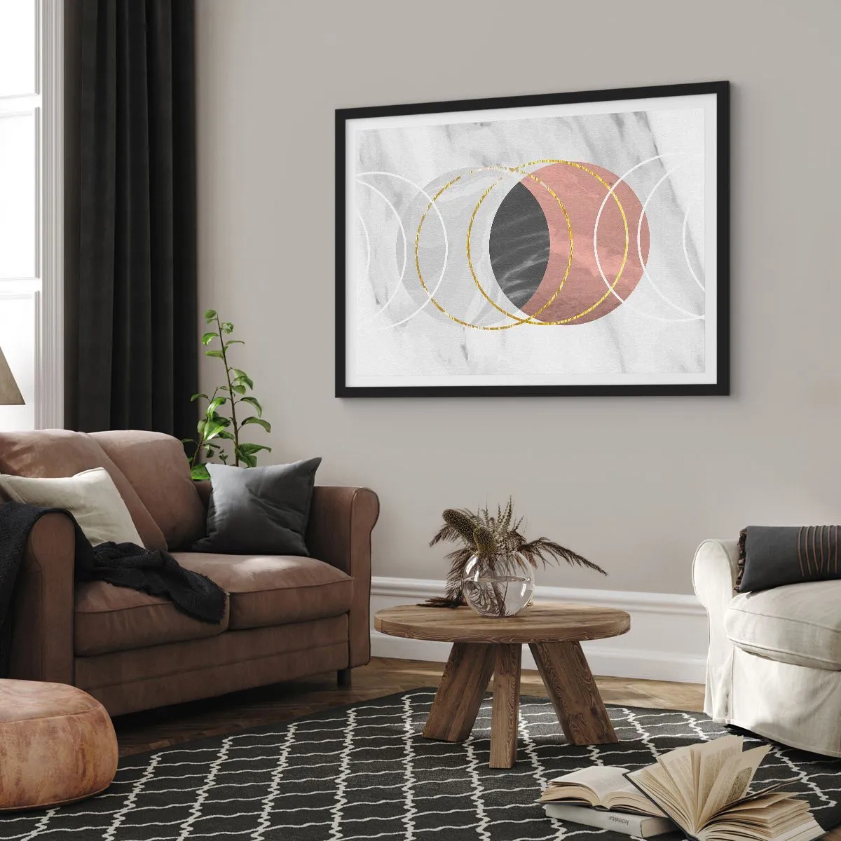 Poster în ramă neagră - Muzica sferelor - 100x70 cm