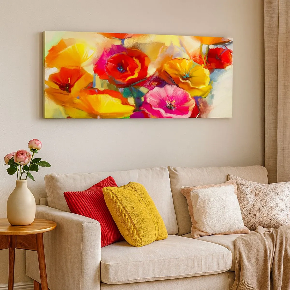 Tablou pe pânză - Nu numai roșu - 100x40 cm