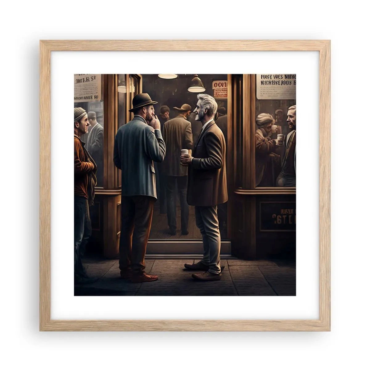 Poster în ramă de stejar deschis - Cel mai bun moment al zilei - 40x40 cm