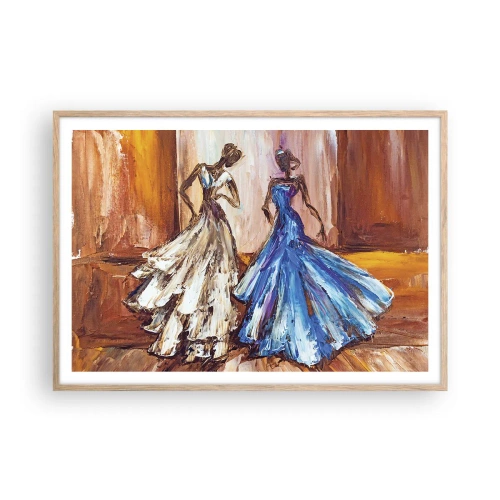 Poster în ramă de stejar deschis - Duetul fermecător - 100x70 cm