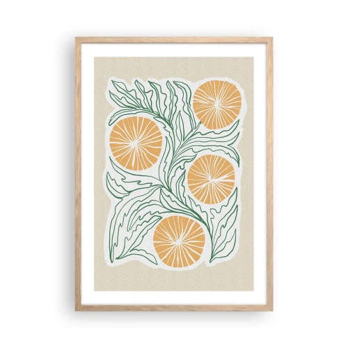 Poster în ramă de stejar deschis - Etnic cu o notă de abstracție - 50x70 cm