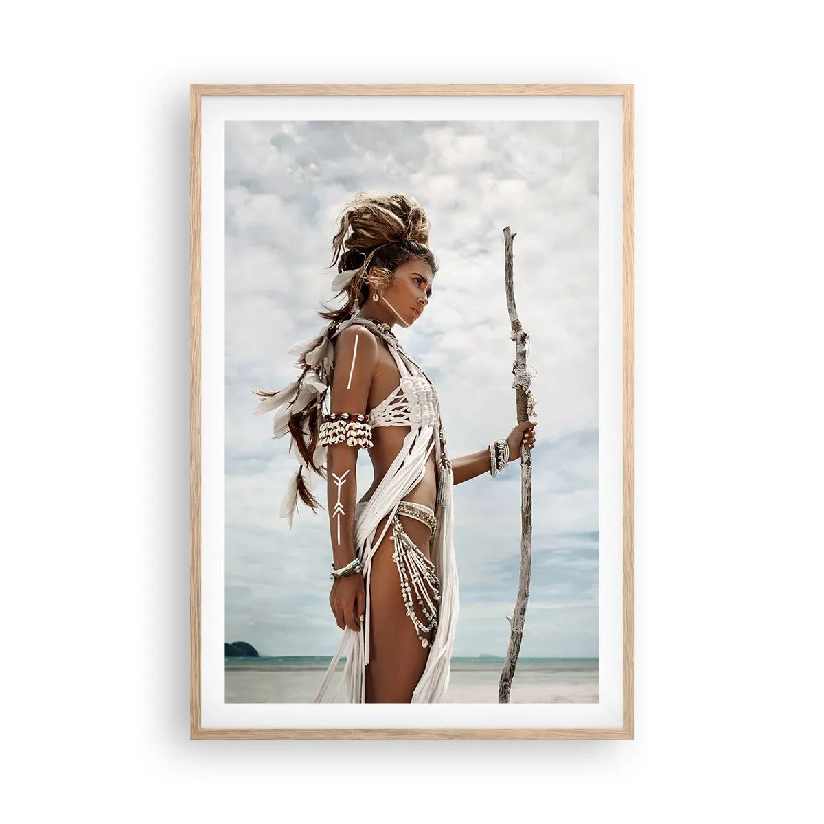 Poster în ramă de stejar deschis - Regina tropicelor - 61x91 cm