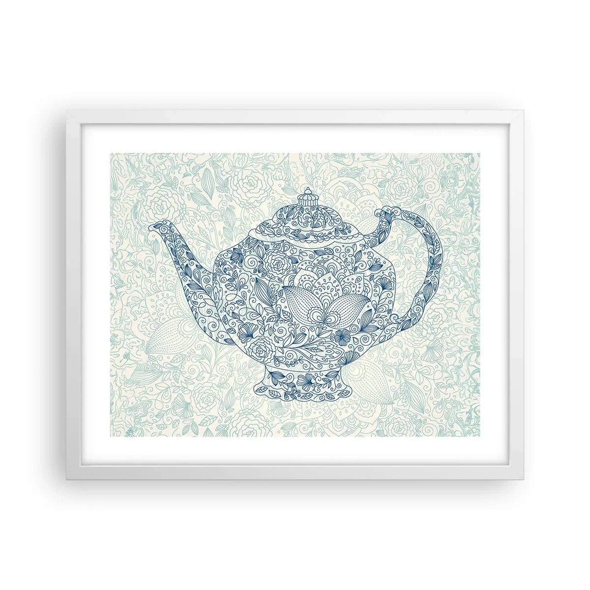 Poster în ramă albă - Farmecul ceaiului - 50x40 cm