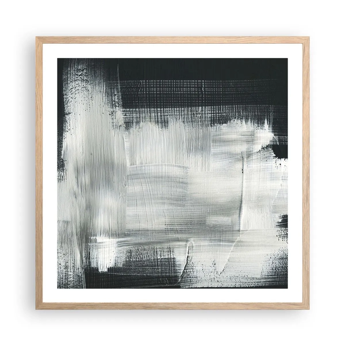 Poster în ramă de stejar deschis - Țesut vertical și orizontal - 60x60 cm