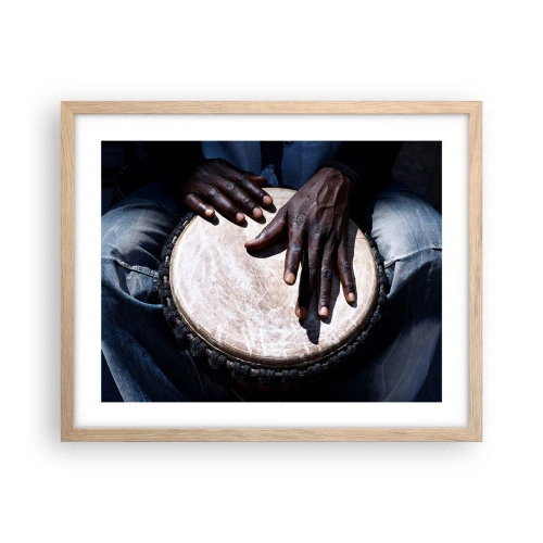Poster în ramă de stejar deschis - Trăiește în ritmul tău - 50x40 cm
