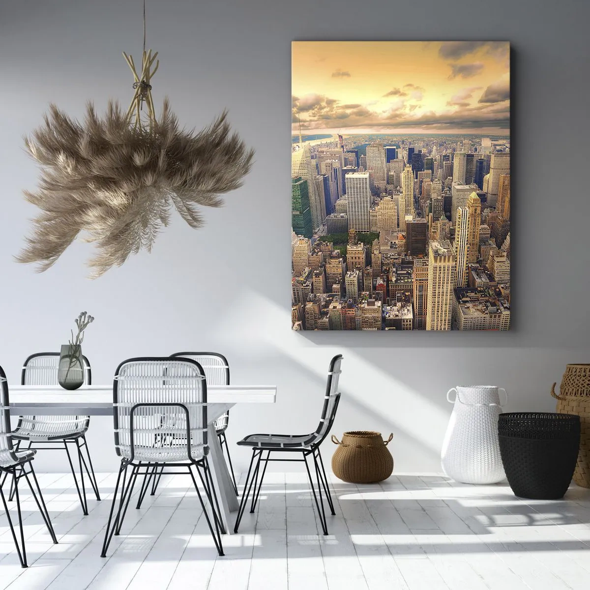 Tablou pe pânză - O metropolă aurită - 70x100 cm