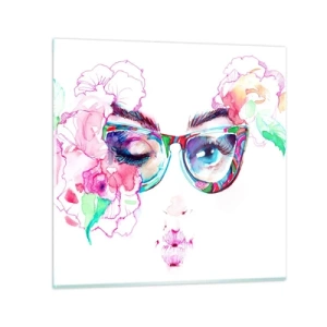 Tablou pe sticlă - O promisiune ispititoare - 30x30 cm