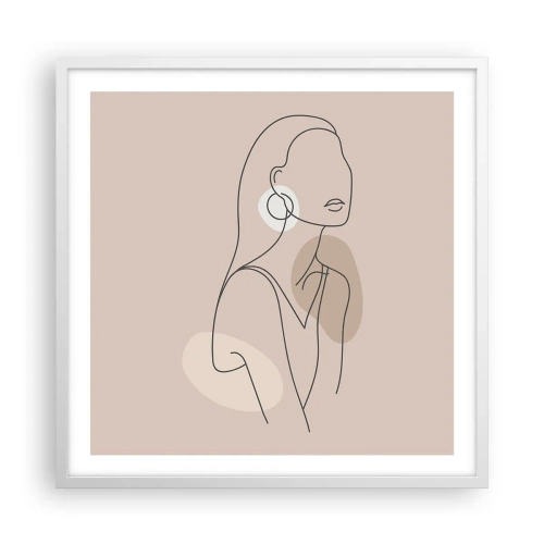 Poster în ramă albă - Icoana fecioarei - 60x60 cm