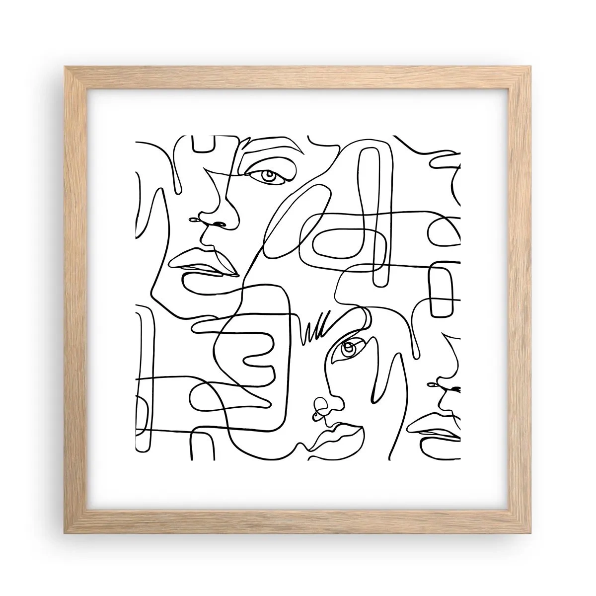 Poster în ramă de stejar deschis - Într-o încurcătură de emoții - 30x30 cm