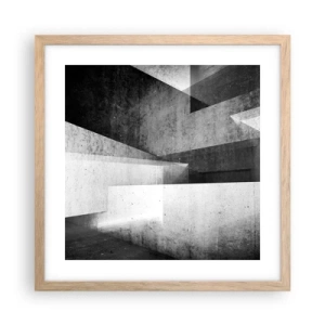 Poster în ramă de stejar deschis - Structura spațiului - 40x40 cm