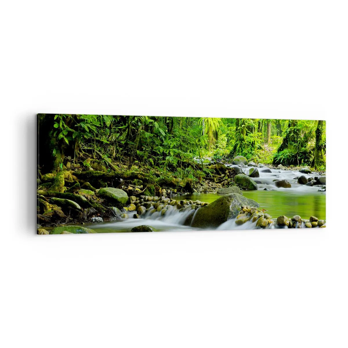Tablou pe pânză - Să înotăm într-o mare de verde - 140x50 cm