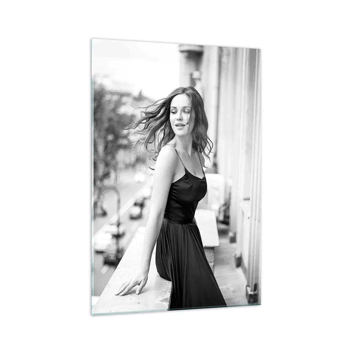 Tablou pe sticlă - Cu siguranță e o fată pariziană - 70x100 cm