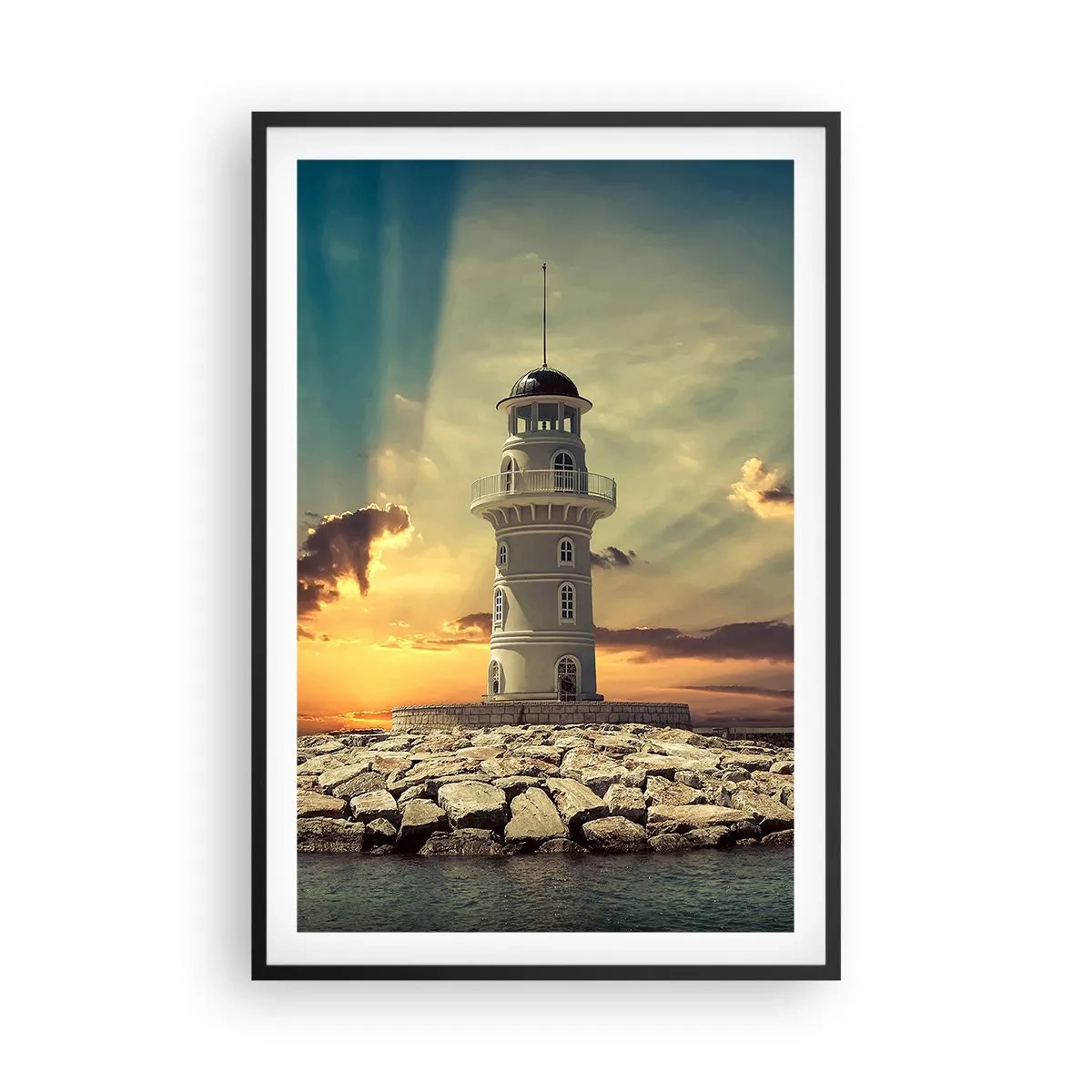 Poster în ramă neagră - Lumină - Bunătate - Frumusețe - 61x91 cm