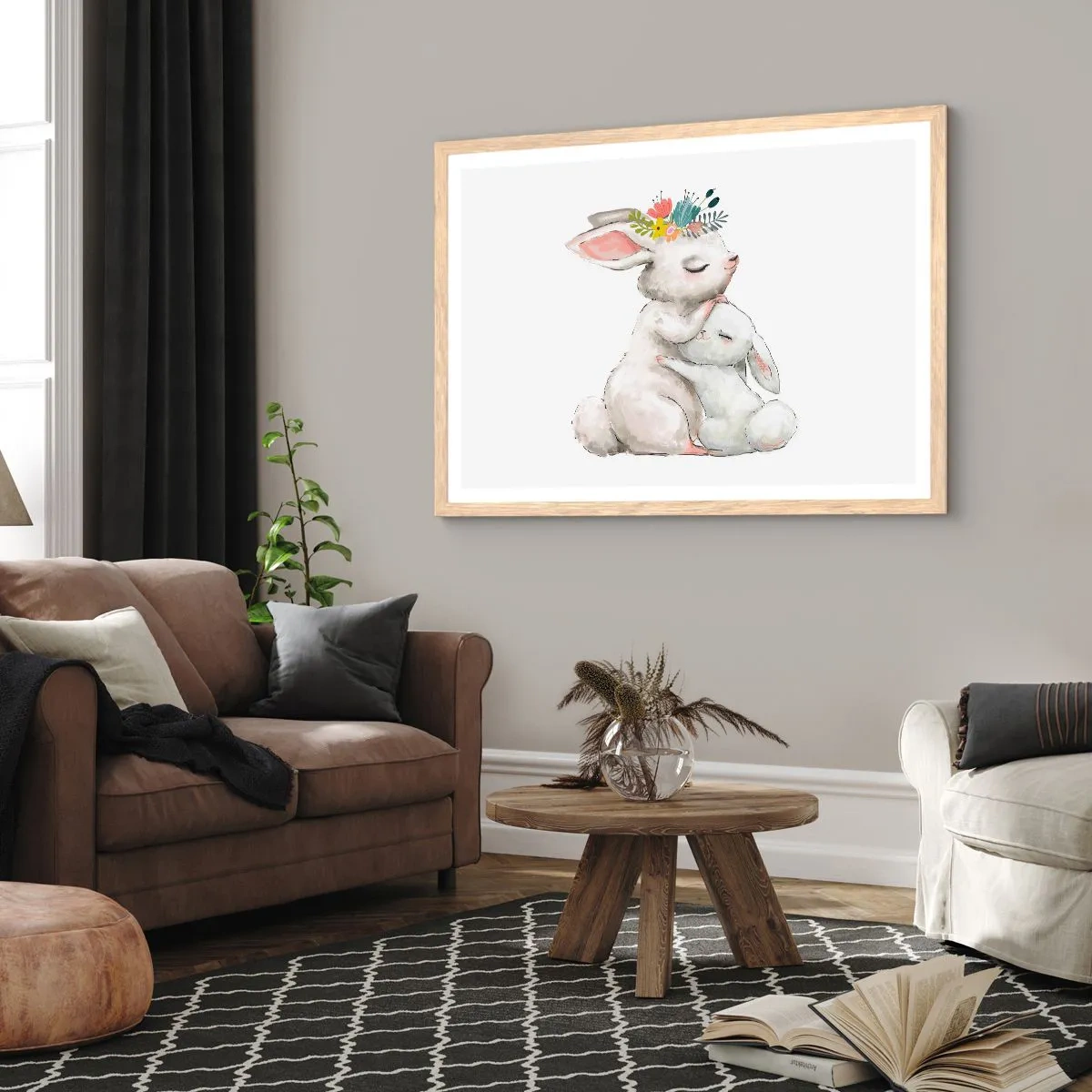 Poster în ramă de stejar deschis - Ca la mama - 70x50 cm
