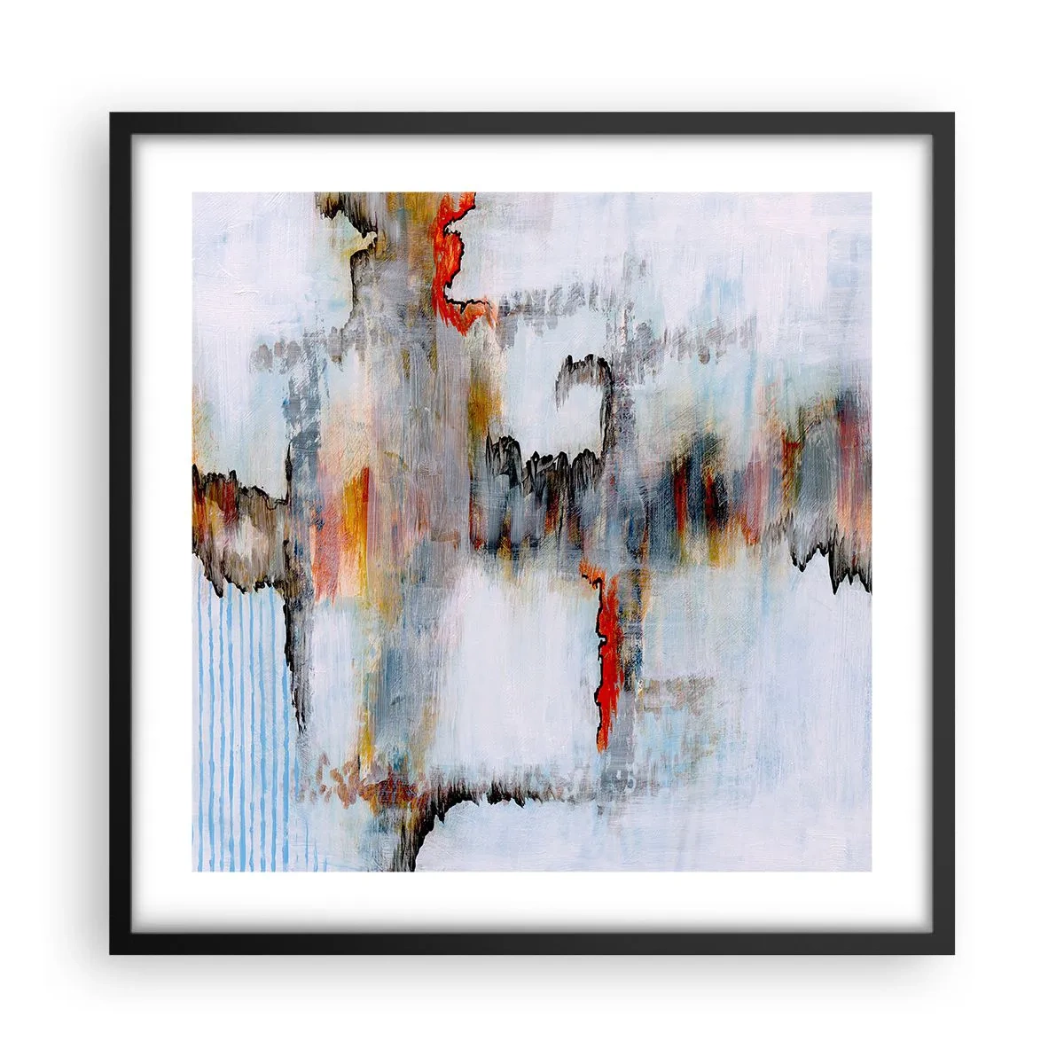 Poster în ramă neagră - Cu bățul pe apă - 50x50 cm