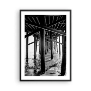 Poster în ramă neagră - Ascunzătoare pe plajă - 50x70cm - Loc de ascuns pe plajă - Decorațiune modernă pentru perete pentru living și dormitor ARTTOR