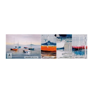 Mostră tapet Premium Canvas - O odihnă binemeritată - Nautic, Barci cu pânze, Litoral - 100x30 cm