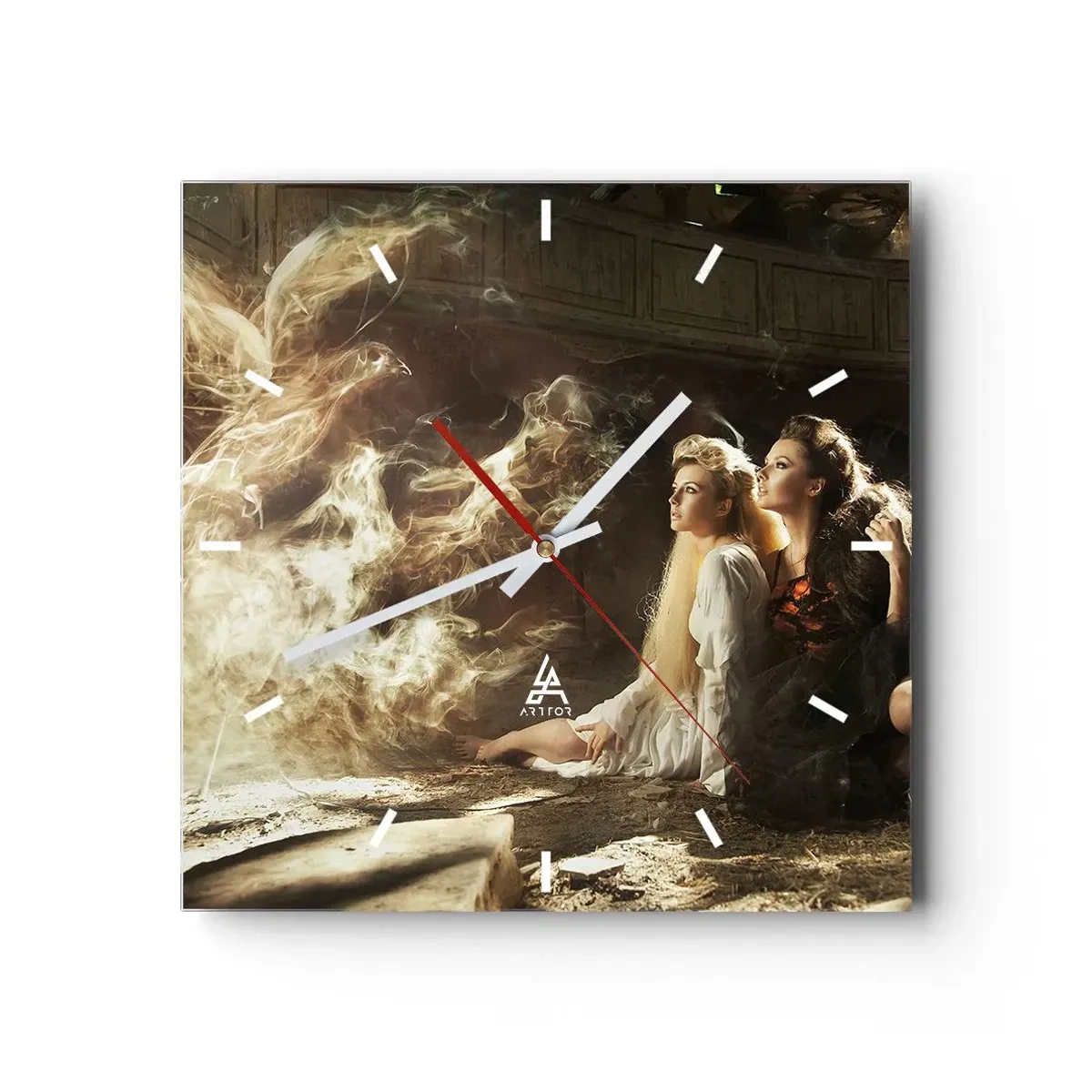 Ceas de perete - Ceas pe sticlă - Și poezia s-a născut - 30x30 cm