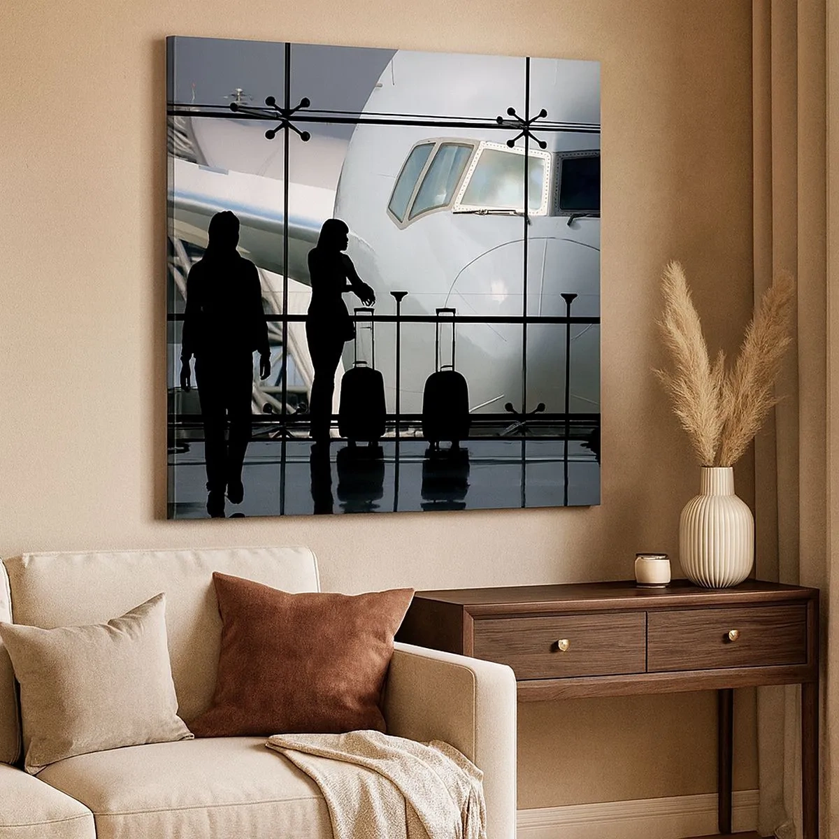 Tablou pe pânză - Vis a vis la aeroport - 30x30 cm