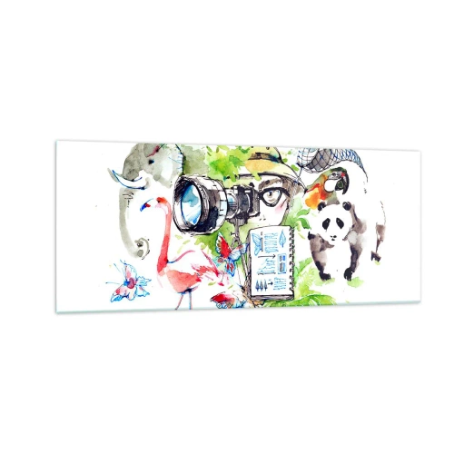 Tablou pe sticlă - Prin obiectivul unui călător - 100x40 cm