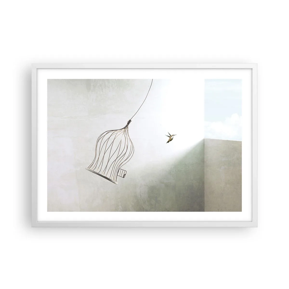Poster în ramă albă - Eliberat - 70x50 cm