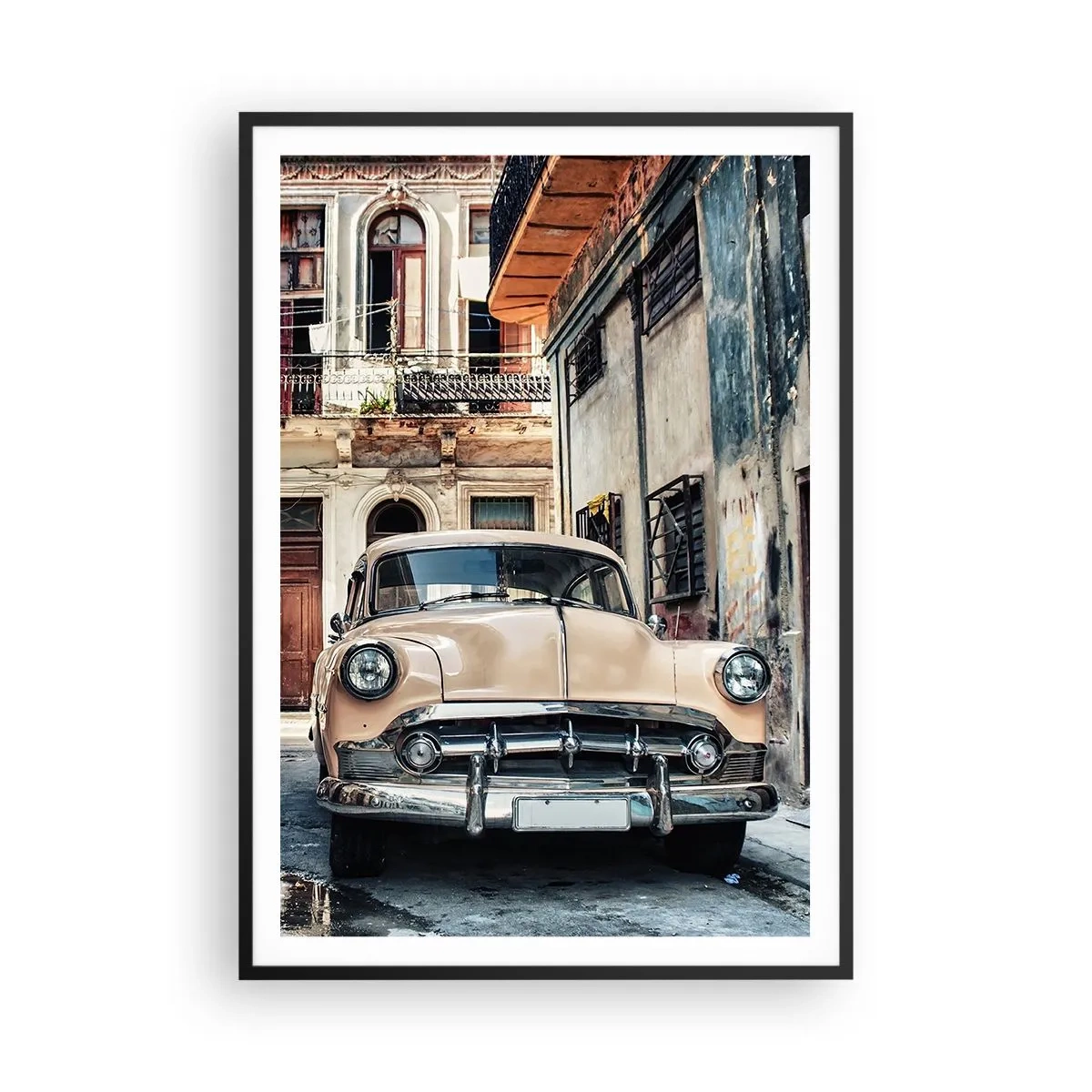 Poster în ramă neagră - O siestă în Havana - 70x100 cm