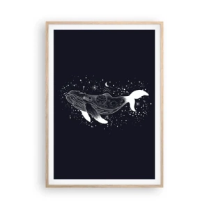 Poster în ramă de stejar deschis - În oceanul universului - 70x100 cm