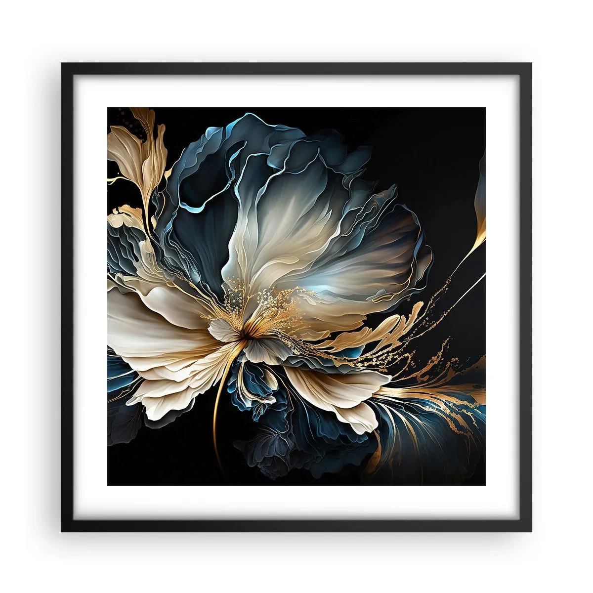 Poster în ramă neagră - Povestea unei flori de iubire - 50x50 cm