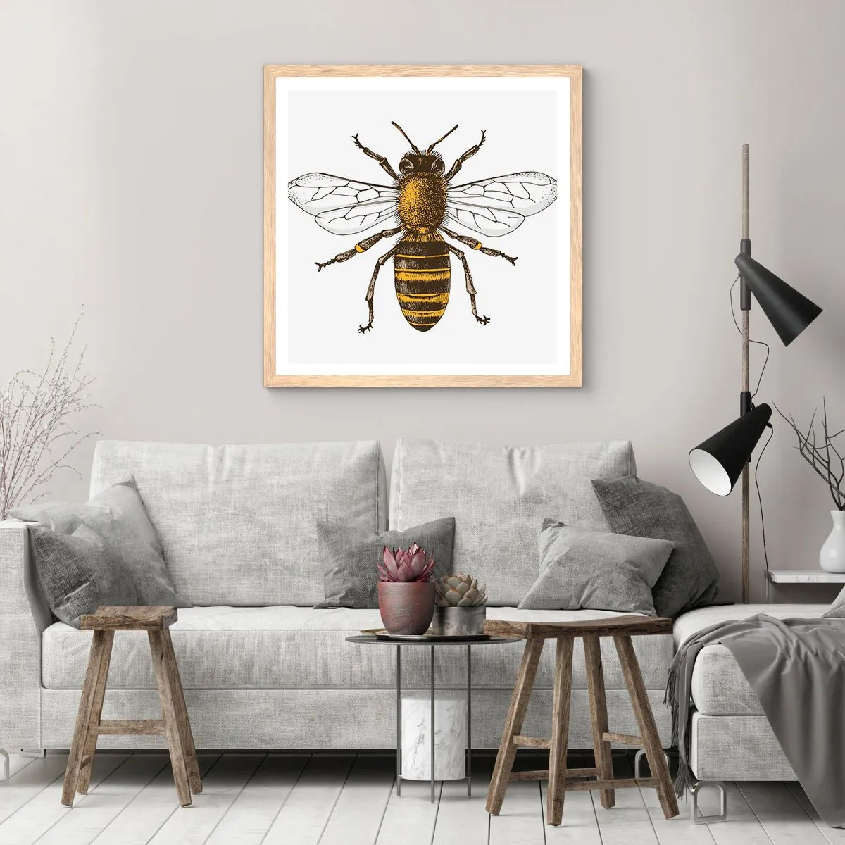 Poster în ramă de stejar deschis - Frumoasă și bună - 40x40 cm