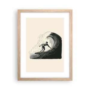 Poster în ramă de stejar deschis - Regele valului - 30x40 cm
